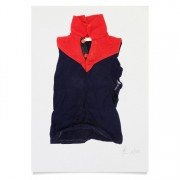 Print | Navy with a Red Yoke Vintage Football Jumper | A3